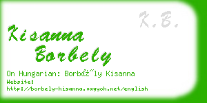 kisanna borbely business card